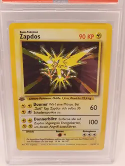 1999 pokemon German # 16 Zapdos Halo NM-MT 1ST Edition PSA 8 - Image 4