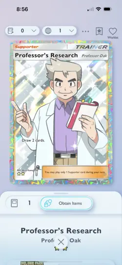 (EN) Professor's Research - Full Art - Professor Oak - Pokemon TCG Pocket PTCGP - Image 1