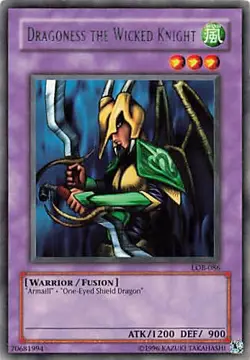Yu-Gi-Oh! Legend of Blue Eyes White Dragon Dragoness the Wicked Knight #LOB-086 - Image 1