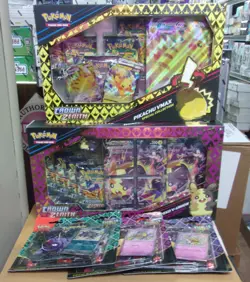 POKEMON CROWN ZENITH PIKACHU VMAX & MORPEKO V-UNION COLLECTION + (3)PALDEAN TECH - Image 1