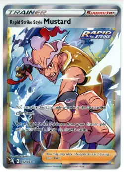 Pokemon TCG Rapid Strike Style Mustard (Full Art) 162/163 Swsh05: Battle Styles - Image 1