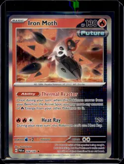 Iron Moth SV04: Paradox Rift Pokemon 028/182 Holo Rare NM+ - Image 1