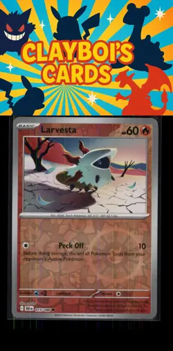 Larvesta SV: Black Bolt Pokemon 015/086 Reverse Holo Common NM+ - Image 1