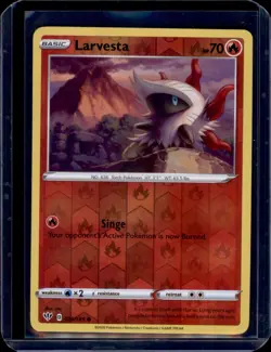 Larvesta SWSH03: Darkness Ablaze Pokemon #029/189 Reverse Holo NM+ - Image 1