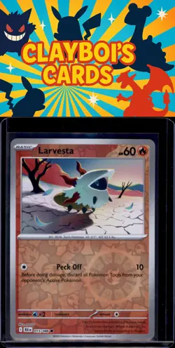 Larvesta SV: Black Bolt Pokemon 015/086 Reverse Holo NM+ - Image 1