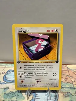Pokemon Porygon Card Basic Holo Team Rocket Set 40 HP - Image 1