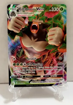 Rillaboom Vmax 018/192 Rebel Clash NM Ultra Rare Full Art Pokemon Card - Image 1