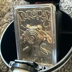 23K Gold Plated PoliWhirl Trading Card 1999 Burger King Pokemon Ball - Image 4