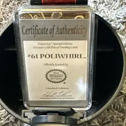 23K Gold Plated PoliWhirl Trading Card 1999 Burger King Pokemon Ball - Image 5