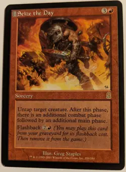 MTG English Magic Card Light Play SEIZE THE DAY from Odyssey - Image 1