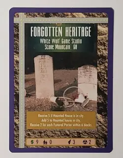 SIM CITY CCG - PROMO CARD - FORGOTTEN HERITAGE - WHITE WOLF GAME STUDIO - Image 1