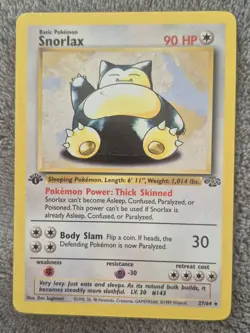 Pokemon TCG Snorlax Jungle Regular No Holo Card 27/64 First Edition Vintage - Image 1