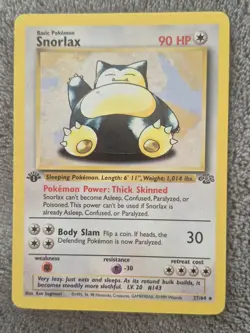 Pokemon TCG Snorlax Jungle Regular No Holo Card 27/64 First Edition Vintage - Image 2
