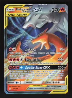 Reshiram & Charizard GX 20/214 Pokemon Unbroken Bonds Holo Full Art Card - Image 1