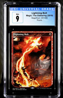 2019 MTG Magic The Gathering Promo Full Art Player Rewards Lightning Bolt CGC 9 - Image 1