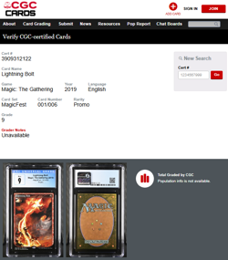 2019 MTG Magic The Gathering Promo Full Art Player Rewards Lightning Bolt CGC 9 - Image 3