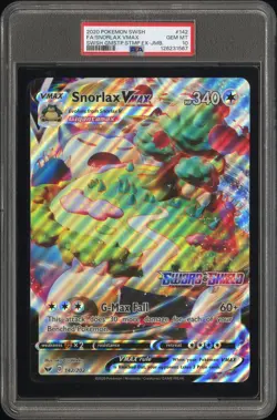 2020 Pokemon Sword & Shield Jumbo Promo #142 Snorlax Vmax PSA 10 - Image 1
