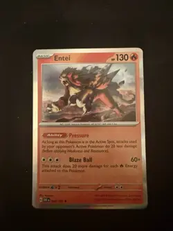 Pokemon TCG Entei Sv03: Obsidian Flames 030/197 Holo Rare Mint - Image 1