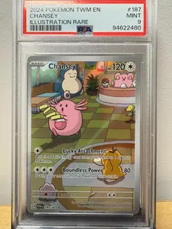 2024 Pokemon Chansey Twilight Masquerade Illustration Rare #187 PSA 9 - Image 1