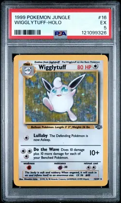 1999 POKEMON JUNGLE #16 WIGGLYTUFF-HOLO PSA 5 - Image 1