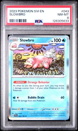 2023 POKEMON SVI EN-SCARLET & VIOLET #043 SLOWBRO PSA 8 - Image 1