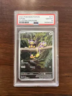 PSA 10 Aipom Illustration Rare #211 2023 Pokemon Paradox Rift - Image 1