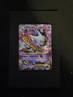 Pokemon TCG Mega Gengar EX Black Star Promos XY166 Shiny Holo Rare light played - Image 1
