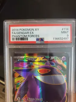 2014 POKEMON XY PHANTOM FORCES #114 FULL ART/GENGAR EX PSA 9 - Image 5
