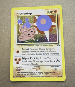2001 VINTAGE POKEMON TCG Hitmontop Holo Fighting Rare Neo Discovery 3/75 Rare NM - Image 1
