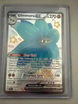 Shiny Glimmora ex - 218/091 Ultra Rare Full Art NM/M Paldean Fates Pokemon Card - Image 1