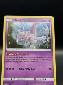 Pokemon Mewtwo TCG SM77 Cosmic Holo Black Star Promo Card - Image 2