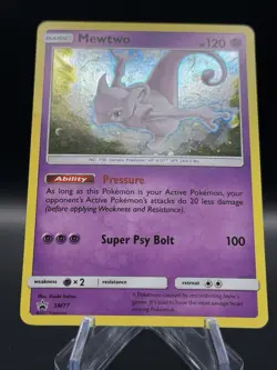 Pokemon Mewtwo TCG SM77 Cosmic Holo Black Star Promo Card - Image 3