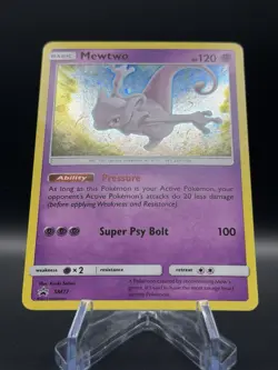 Pokemon Mewtwo TCG SM77 Cosmic Holo Black Star Promo Card - Image 4