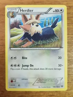 Uncommon Herdier Pokemon Card, XY Set 109/146 - Image 1