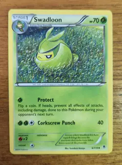 Uncommon Swadloon Pokemon Card, Phantom Forces Set 6/119 - Image 1