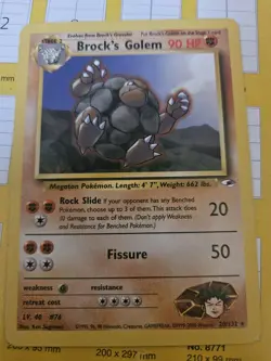 Pokemon Card TCG - Brock's Golem 20/132 - Gym Heroes - Non Holo Rare - LP - Image 1