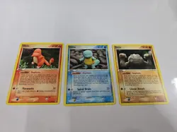 Lot Of 3 Ditto Delta Species Pokemon Cards Geodude Charmander Squirtle - Image 1