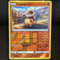 Cubone 52/111 LP/NM Reverse Holo Crimson Invasion Pokemon Card SM lonely bones - Image 1