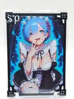 Goddess Story - Black Metal Waifu Trading Card - Rem - NUMBERED 131/200 - Image 1