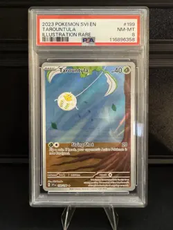 2023 POKEMON SVI EN-SCARLET & VIOLET ILLUSTRATION RARE #199 TAROUNTULA PSA 8 - Image 1