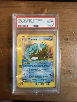 2003 POKEMON SKYRIDGE #H31 VAPOREON-HOLO PSA 8 (SWIRL!) (New Cert) - Image 1