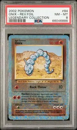 PSA 8 NM/MT Onix Reverse Holo 84/110 Pokemon 2002 Legendary Collection - Image 1