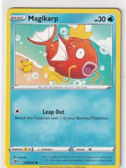Pokemon Karte SWSH02 Clash der Rebellen Nr. 39/192 Magikarp englisch - Image 1