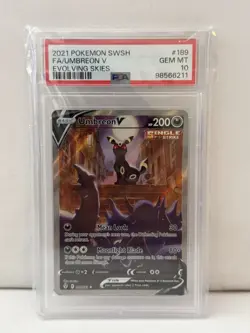 Pokemon TCG 2021 Umbreon V 189/203 Alt Art Evolving Skies GEM MINT PSA 10 - Image 1