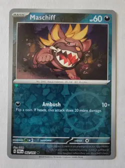 Maschiff #062/091 Paldean Fates Reverse Cosmos Holo Costco Error Pattern Pokemon - Image 1