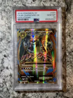 MEGA CHARIZARD EX FA PSA 10 2016 POKEMON XY EVOLUTIONS #101/108 FULL ART 997 - Image 1