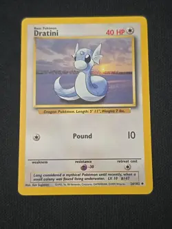 Dratini 026/102 Base Set Regular WOTC Vintage Pokemon TCG Moderate Played - Image 1