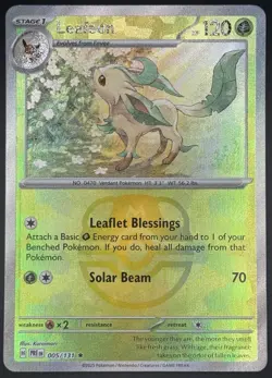 Pokemon TCG Leafeon Master Ball Holo Prismatic Evolutions 005/131 NM - Image 1