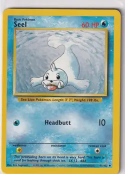 Pokemon Karte Base Basis Set Nr. 41/102 Seel englisch - Image 1