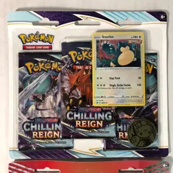 Pokemon Chilling Reign 3 Pack Blister Snorlax Promo & Fusion Strike 2 Pack LOT - Image 2